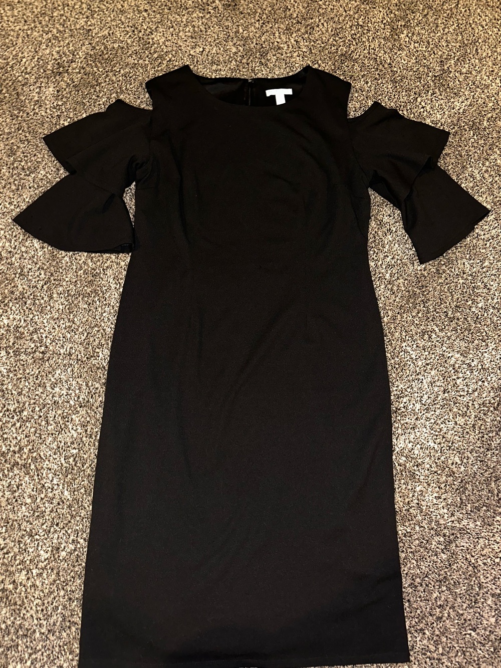 Black Cold-Shoulder Women’s Dress
